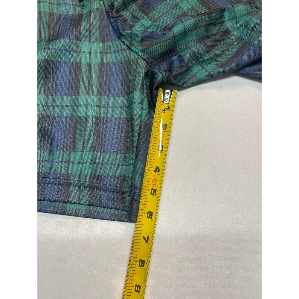 Adidas Originals Black Watch Plaid Shorts Men's Medium Green Navy Gold Trefoil - Picture 4 of 6